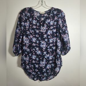 Pink Republic crepe tunic with shirt tail hem  women's XS  #2684